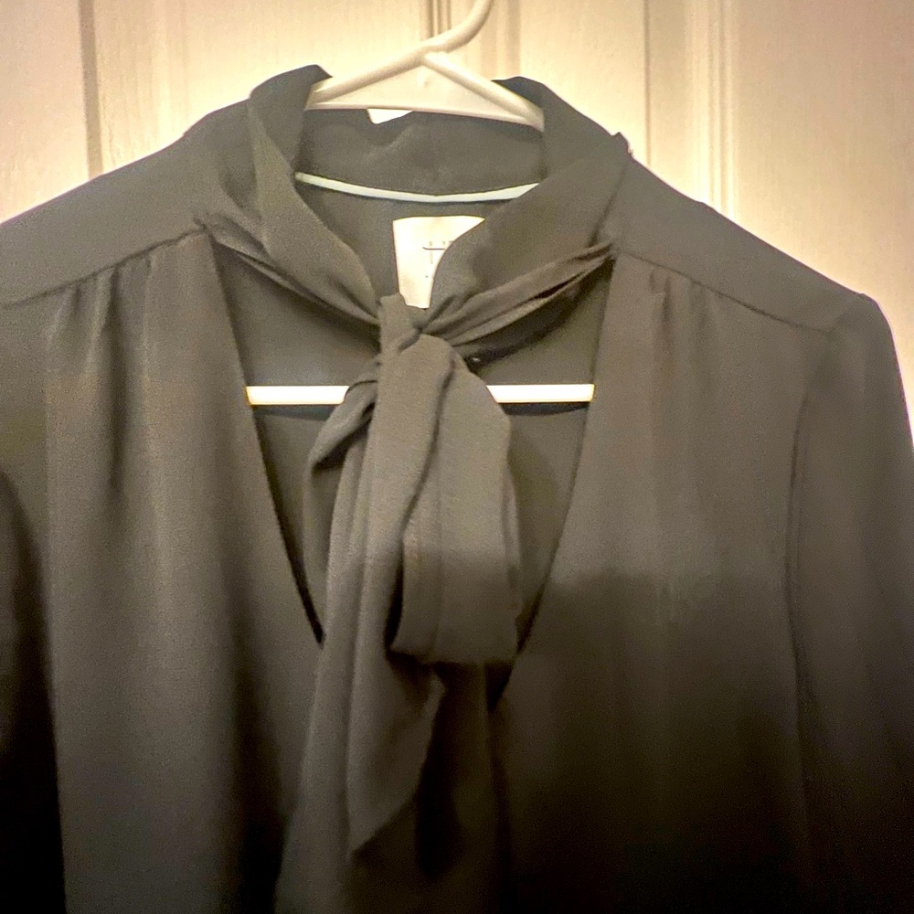 HD in Paris black tie neck top from Anthropologie, size 4